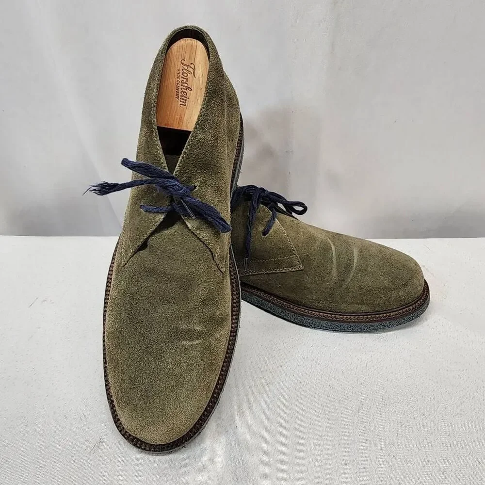 Donald Pliner Men's 9.5 Levi Green Suede Calf Oxford Shoe Chukka Boot